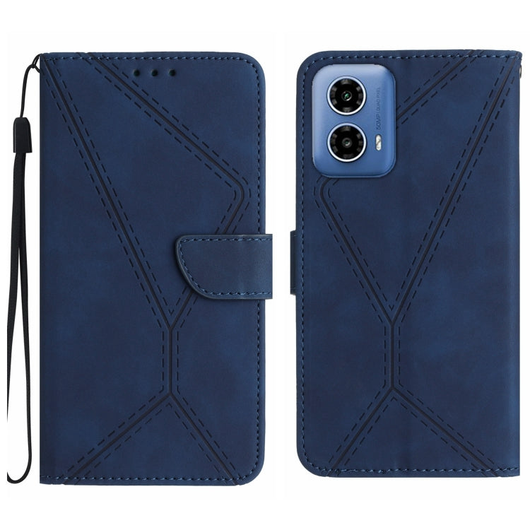 For Motorola Edge 5G 2024 Stitching Embossed Leather Phone Case(Blue) - Motorola Cases by PMC Jewellery | Online Shopping South Africa | PMC Jewellery | Buy Now Pay Later Mobicred