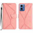 For Motorola Moto G35 5G Stitching Embossed Leather Phone Case(Pink) - free shipping - PMC TechLife - Order now!
