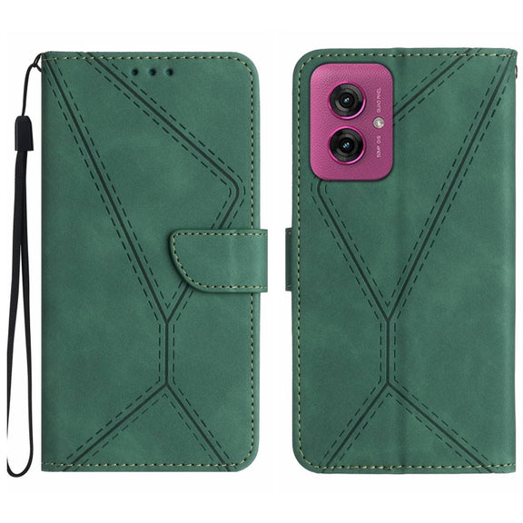 For Motorola Moto G55 5G Stitching Embossed Leather Phone Case(Green)