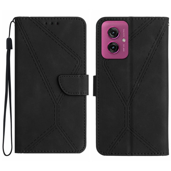 For Motorola Moto G55 5G Stitching Embossed Leather Phone Case(Black)