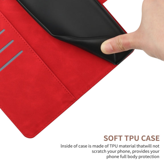 For Motorola Moto G 5G 2025 Stitching Embossed Leather Phone Case(Red)
