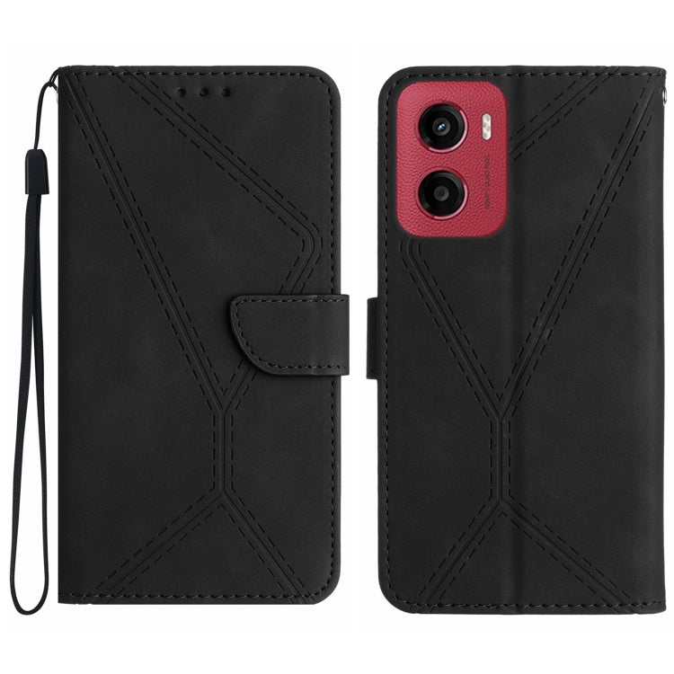 For Motorola Moto G05 Stitching Embossed Leather Phone Case(Black) - free shipping - PMC TechLife - Order now!
