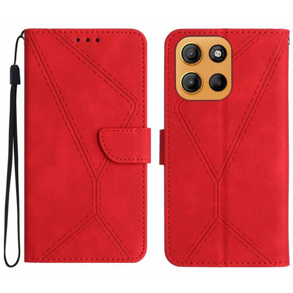 For Motorola Moto G Stylus 5G 2025 Stitching Embossed Leather Phone Case(Red)
