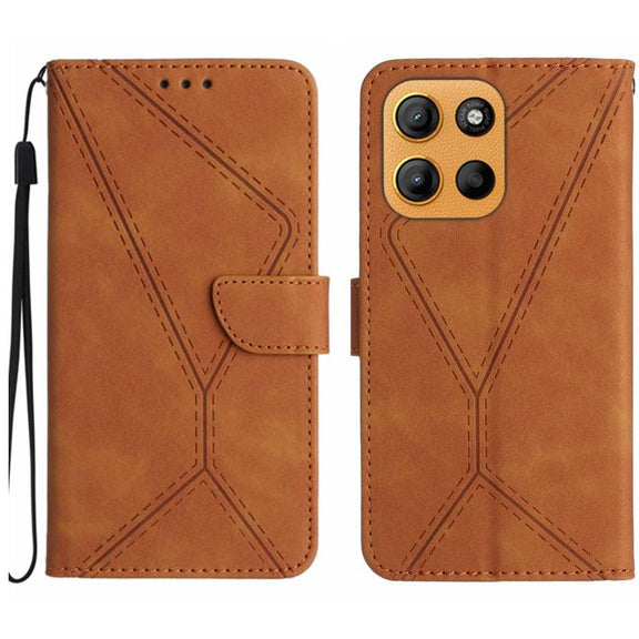 For Motorola Moto G Stylus 5G 2025 Stitching Embossed Leather Phone Case(Brown)