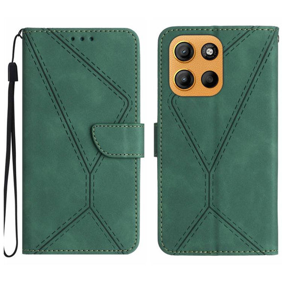 For Motorola Moto G Stylus 5G 2025 Stitching Embossed Leather Phone Case(Green)