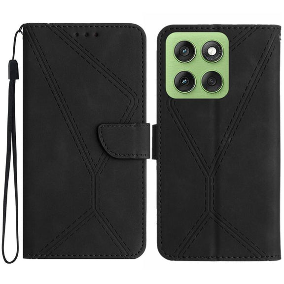 For Motorola Edge 60 5G Stitching Embossed Leather Phone Case(Black)