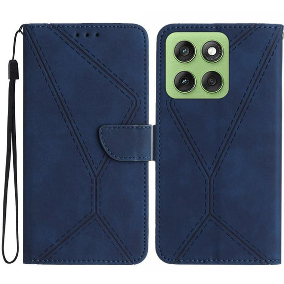 For Motorola Edge 60 5G Stitching Embossed Leather Phone Case(Blue)