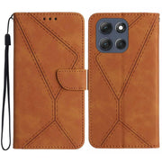 For Motorola Moto G86 5G Stitching Embossed Leather Phone Case(Brown)