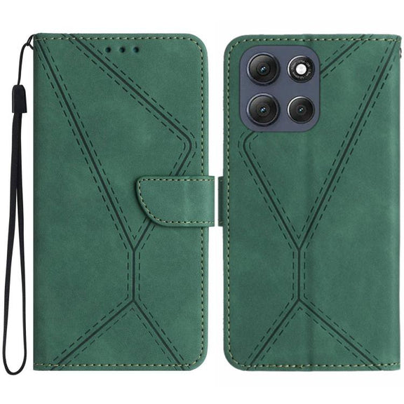For Motorola Moto G86 5G Stitching Embossed Leather Phone Case(Green)