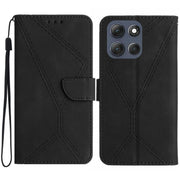 For Motorola Moto G86 5G Stitching Embossed Leather Phone Case(Black)