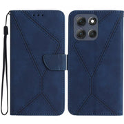 For Motorola Moto G86 5G Stitching Embossed Leather Phone Case(Blue)