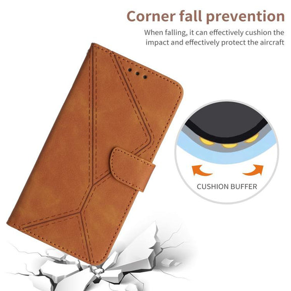 For Motorola Edge 60 Pro Stitching Embossed Leather Phone Case(Brown)