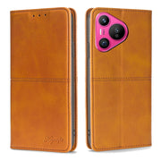 For Huawei Pura 70 5G Cow Texture Magnetic Leather Phone Case(Light Brown)
