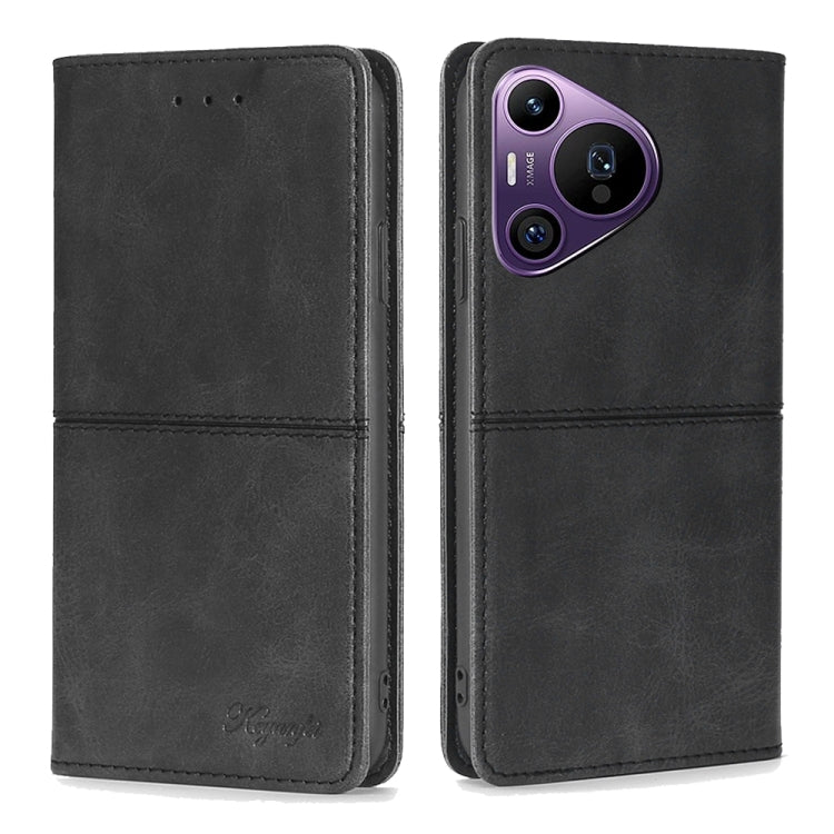 For Huawei Pura 70 Pro / 70 Pro+ 5G Cow Texture Magnetic Leather Phone Case(Black) - free shipping - PMC Jewellery - Order now!