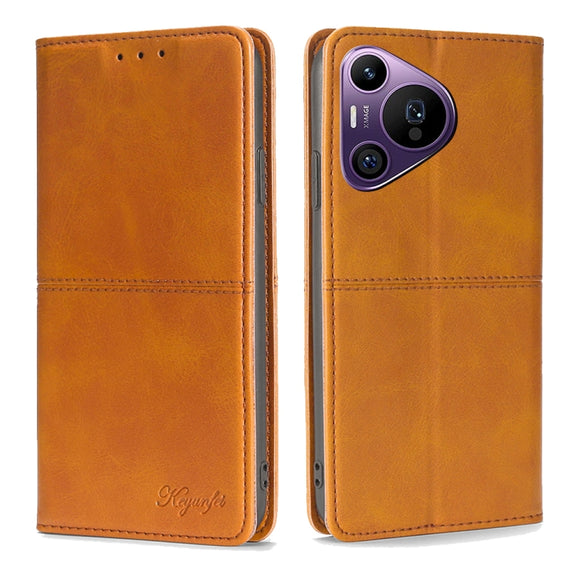 For Huawei Pura 70 Pro / 70 Pro+ 5G Cow Texture Magnetic Leather Phone Case(Light Brown)