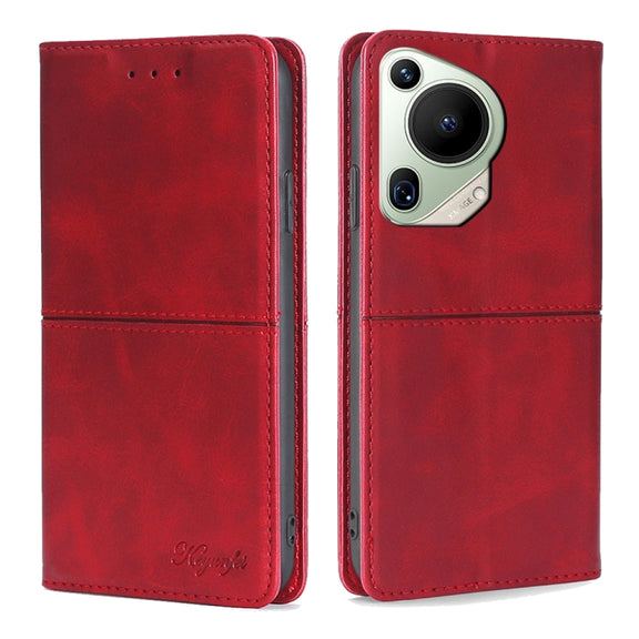 For Huawei Pura 70 Ultra 5G Cow Texture Magnetic Leather Phone Case(Red)