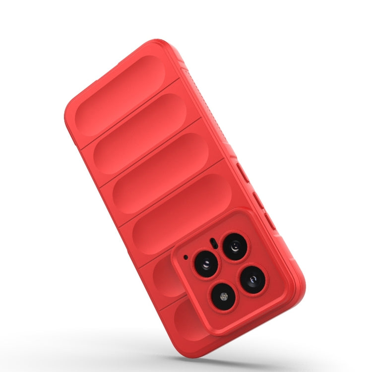 For Xiaomi 14 5G Magic Shield TPU + Flannel Phone Case(Wine Red) - 14 Cases by PMC TechLife | Online Shopping South Africa | PMC TechLife | Buy Now Pay Later Mobicred