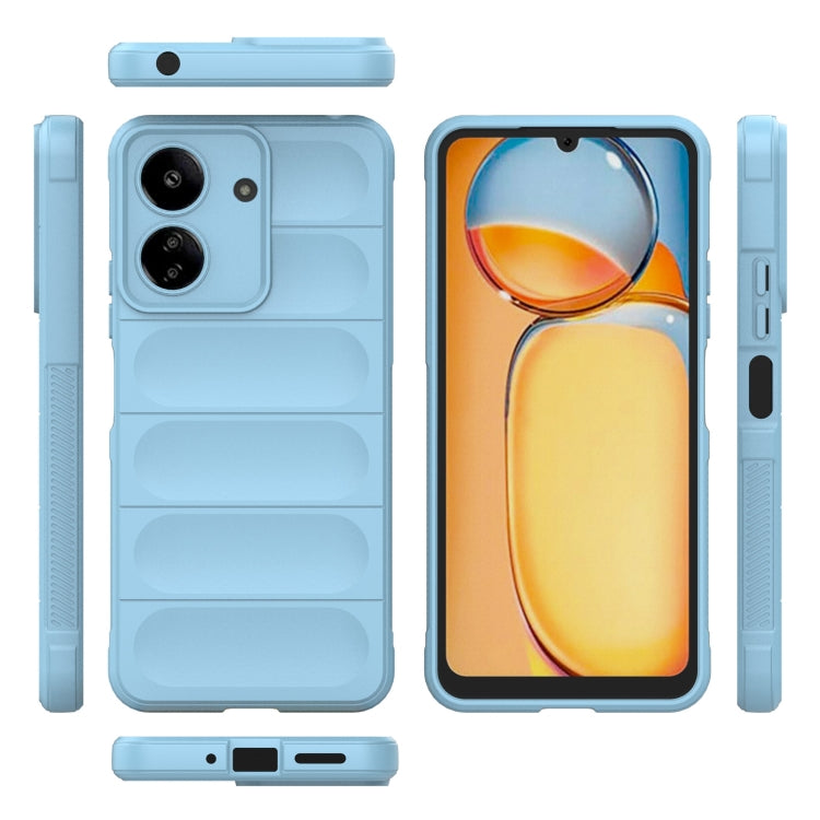 For Xiaomi Redmi 13C 4G Global Magic Shield TPU + Flannel Phone Case(Light Blue) - 13C Cases by PMC TechLife | Online Shopping South Africa | PMC TechLife | Buy Now Pay Later Mobicred
