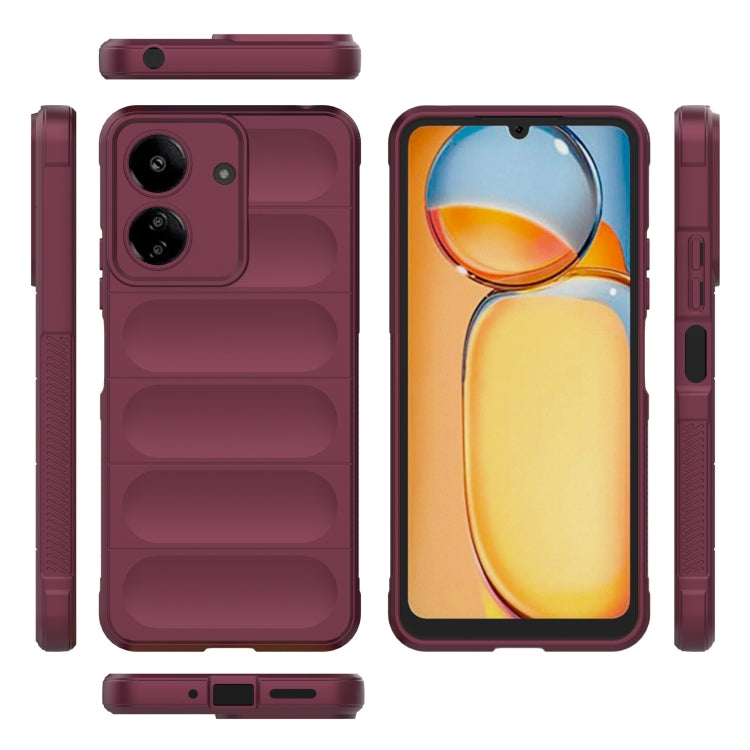 For Xiaomi Redmi 13C 4G Global Magic Shield TPU + Flannel Phone Case(Wine Red) - free shipping - PMC TechLife - Order now!
