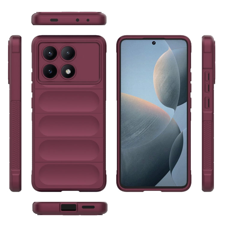For Xiaomi Redmi K70E 5G Magic Shield TPU + Flannel Phone Case(Wine Red) - K70E Cases by PMC TechLife | Online Shopping South Africa | PMC TechLife | Buy Now Pay Later Mobicred