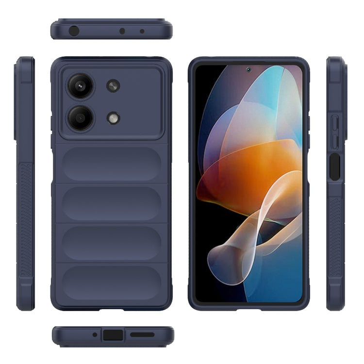 For Xiaomi Redmi Note 13R Pro 5G Magic Shield TPU + Flannel Phone Case(Dark Blue)