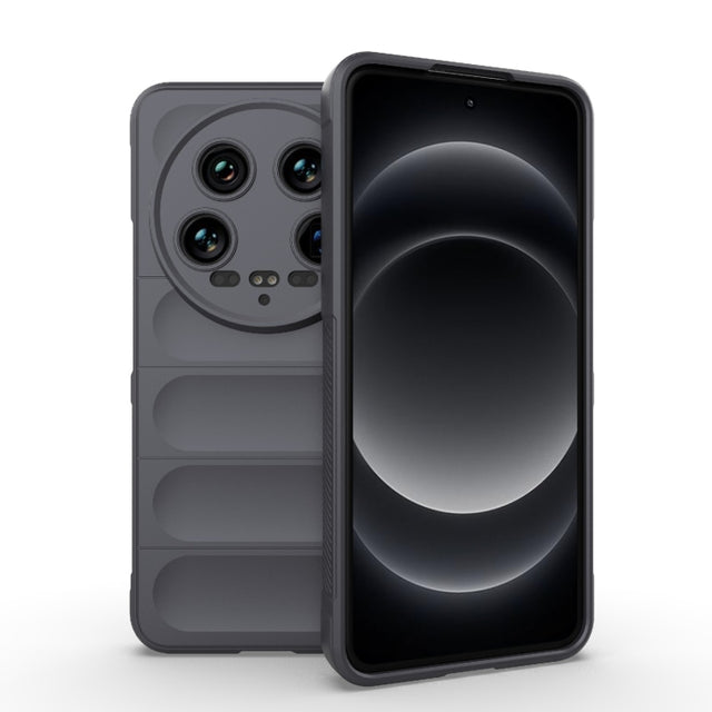 For Xiaomi 14 Ultra Magic Shield TPU + Flannel Phone Case(Dark Grey)