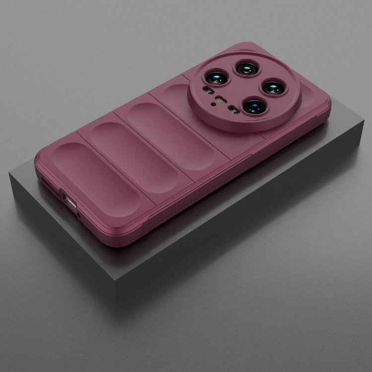For Xiaomi 14 Ultra Magic Shield TPU + Flannel Phone Case(Wine Red) - 14 Ultra Cases by PMC TechLife | Online Shopping South Africa | PMC TechLife | Buy Now Pay Later Mobicred