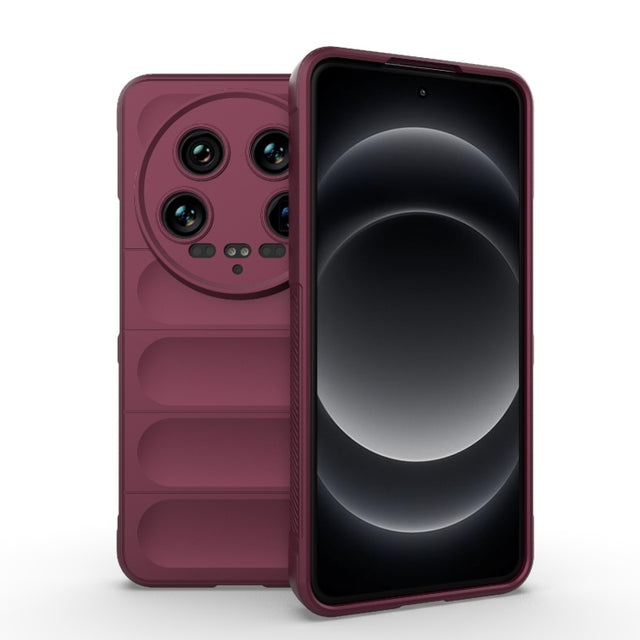 For Xiaomi 14 Ultra Magic Shield TPU + Flannel Phone Case(Wine Red)