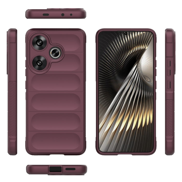 For Xiaomi Redmi Turbo 3 5G Magic Shield TPU + Flannel Phone Case(Wine Red) - Xiaomi Cases by PMC TechLife | Online Shopping South Africa | PMC TechLife | Buy Now Pay Later Mobicred
