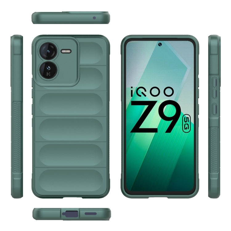 For vivo iQOO Z9 5G Magic Shield TPU + Flannel Phone Case(Dark Green) - vivo Cases by PMC TechLife | Online Shopping South Africa | PMC TechLife