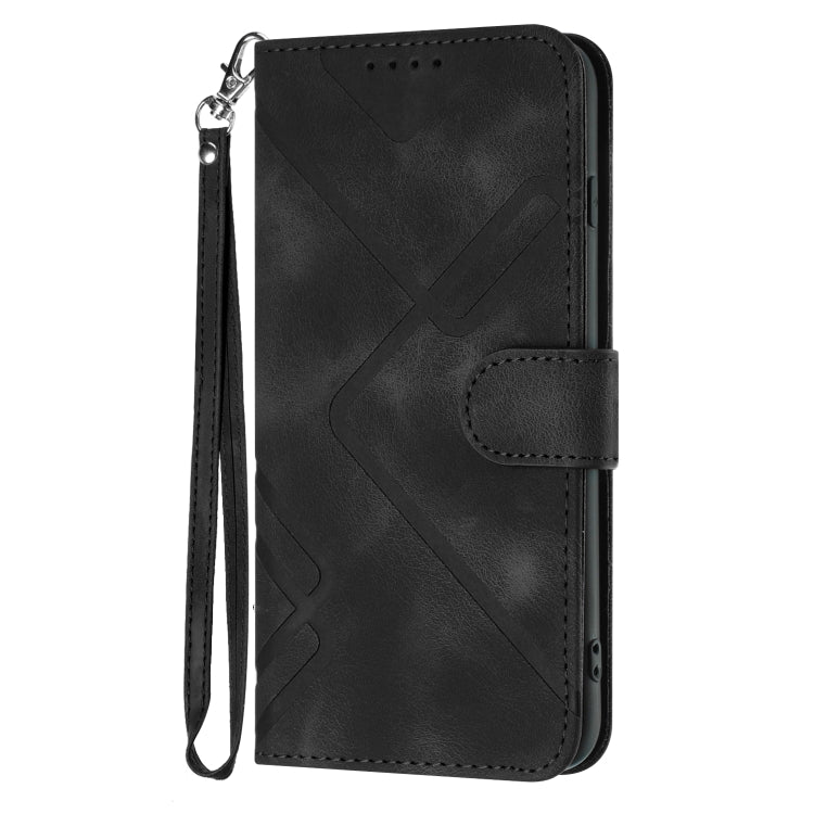 For OPPO A79 Line Pattern Skin Feel Leather Phone Case(Black) - OPPO Cases by PMC TechLife | Online Shopping South Africa | PMC TechLife