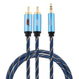 EMK 3.5mm Jack Male to 2 x RCA Male Gold Plated Connector Speaker Audio Cable, Cable Length:1m(Dark Blue) - free shipping - PMC Jewellery - Order now!