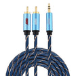 EMK 3.5mm Jack Male to 2 x RCA Male Gold Plated Connector Speaker Audio Cable, Cable Length:3m(Dark Blue) - free shipping - PMC Jewellery - Order now!