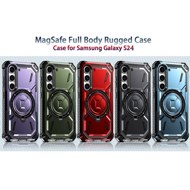 For Samsung Galaxy S24 5G Armor Series Holder Phone Case(Black) - Galaxy S24 5G Cases by PMC TechLife | Online Shopping South Africa | PMC TechLife