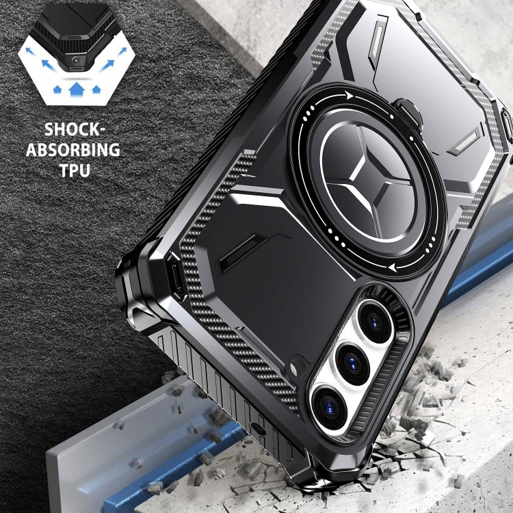 For Samsung Galaxy S24+ 5G Armor Series Holder Phone Case(Black) - Galaxy S24+ 5G Cases by PMC TechLife | Online Shopping South Africa | PMC TechLife