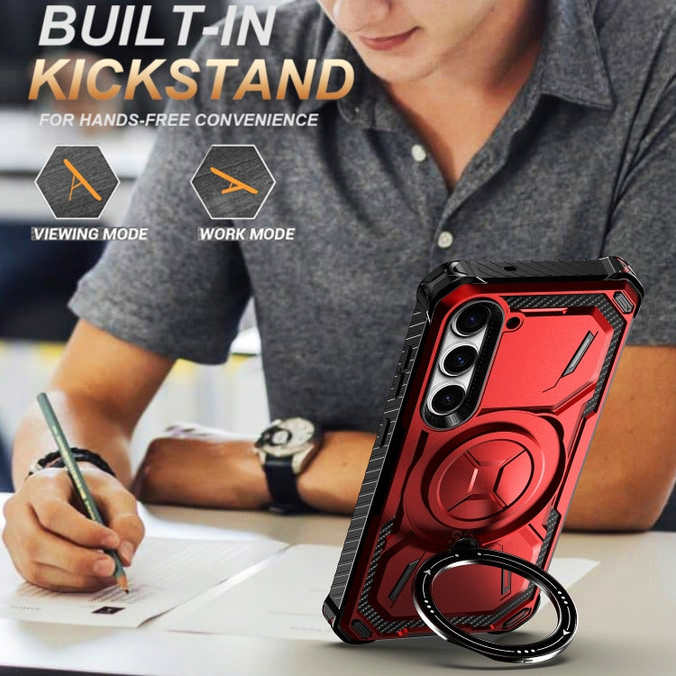 For Samsung Galaxy S24+ 5G Armor Series Holder Phone Case(Black) - Galaxy S24+ 5G Cases by PMC TechLife | Online Shopping South Africa | PMC TechLife