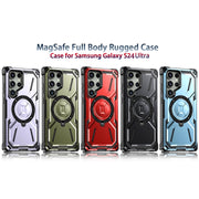 For Samsung Galaxy S24 Ultra 5G Armor Series Holder Phone Case(Light Purple)