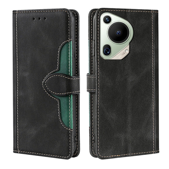 For Huawei Pura 70 Ultra 5G Skin Feel Magnetic Buckle Leather Phone Case(Black)
