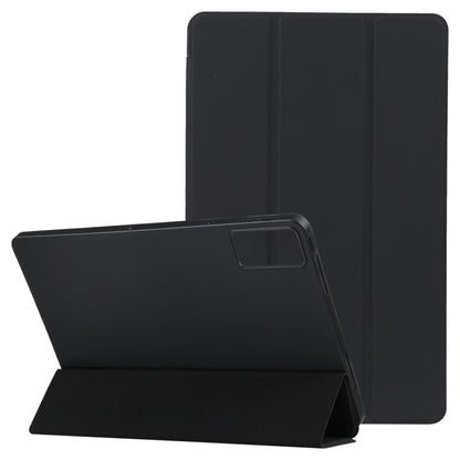 For Xiaomi Redmi Pad SE 2023 Three-fold Holder Flip Tablet Leather Case(Black) - More Tablet Cases by PMC Jewellery | Online Shopping South Africa | PMC Jewellery | Buy Now Pay Later Mobicred
