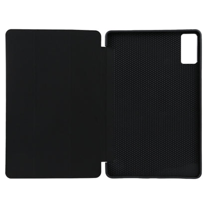 For Xiaomi Redmi Pad SE 2023 Three-fold Holder Flip Tablet Leather Case(Black) - More Tablet Cases by PMC Jewellery | Online Shopping South Africa | PMC Jewellery | Buy Now Pay Later Mobicred