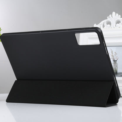 For Xiaomi Redmi Pad SE 2023 Three-fold Holder Flip Tablet Leather Case(Black) - More Tablet Cases by PMC Jewellery | Online Shopping South Africa | PMC Jewellery | Buy Now Pay Later Mobicred