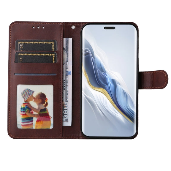 For Honor Magic6 Pro Classic Calf Texture Flip Leather Phone Case(Brown)