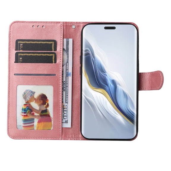For Honor Magic6 Pro Classic Calf Texture Flip Leather Phone Case(Rose Gold)