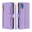 For Nokia C02 TA-1522 Lite Sheep Texture Cross-body Zipper Wallet Leather Phone Case(Purple) - Nokia Cases by PMC TechLife | Online Shopping South Africa | PMC TechLife | Buy Now Pay Later Mobicred