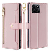 For Honor Play 60 Plus Sheep Texture Cross-body Zipper Wallet Leather Phone Case(Pink)