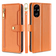 For Honor 200 Pro 5G Sheep Texture Cross-body Zipper Wallet Leather Phone Case(Orange) - Honor Cases by PMC TechLife | Online Shopping South Africa | PMC TechLife | Buy Now Pay Later Mobicred