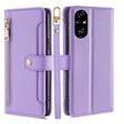 For Honor 200 Pro 5G Sheep Texture Cross-body Zipper Wallet Leather Phone Case(Purple) - Honor Cases by PMC TechLife | Online Shopping South Africa | PMC TechLife | Buy Now Pay Later Mobicred