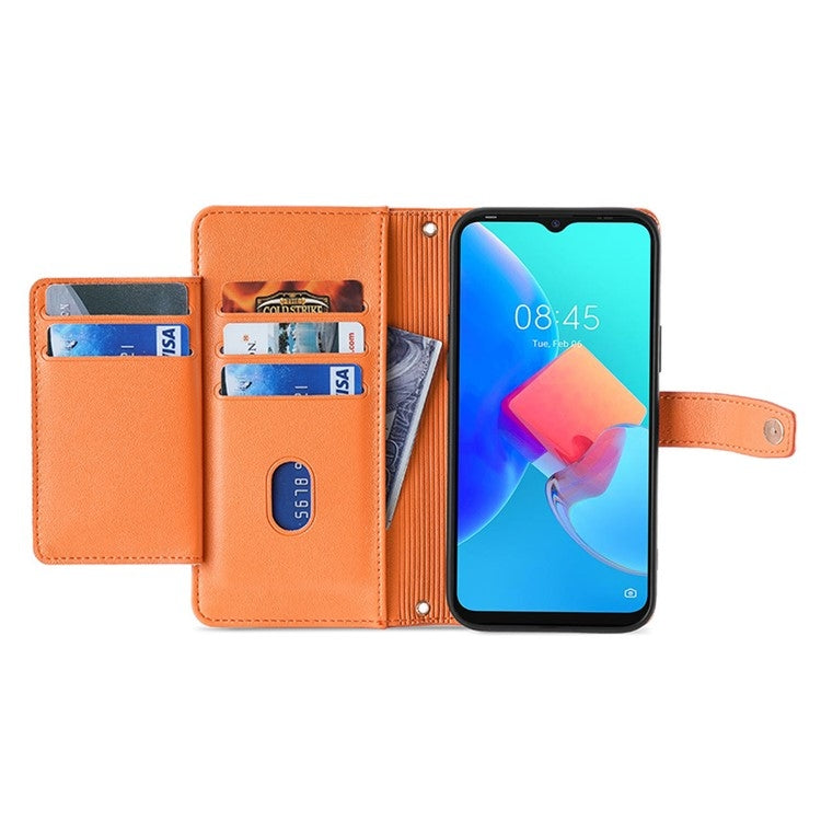 For Samsung Galaxy S24 Ultra 5G Sheep Texture Cross-body Zipper Wallet Leather Phone Case(Orange)