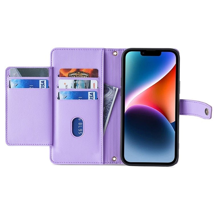 For Samsung Galaxy S24 Ultra 5G Sheep Texture Cross-body Zipper Wallet Leather Phone Case(Purple)