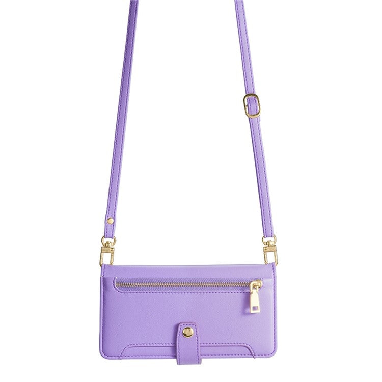 For Samsung Galaxy S24 Ultra 5G Sheep Texture Cross-body Zipper Wallet Leather Phone Case(Purple)